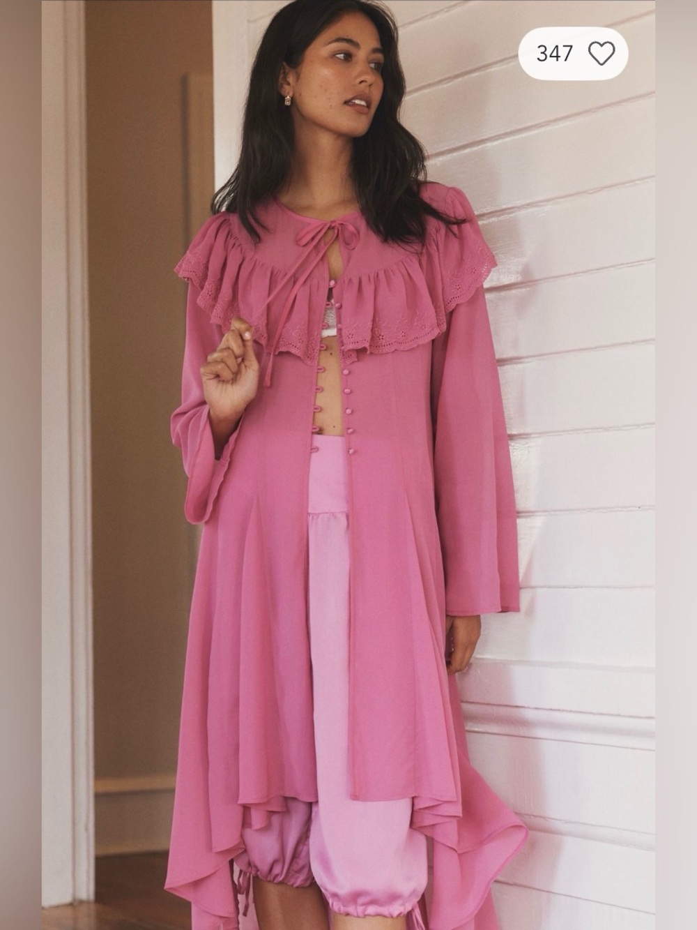 ✨ Anthropologie Ruffle Chiffon Cape Sz M